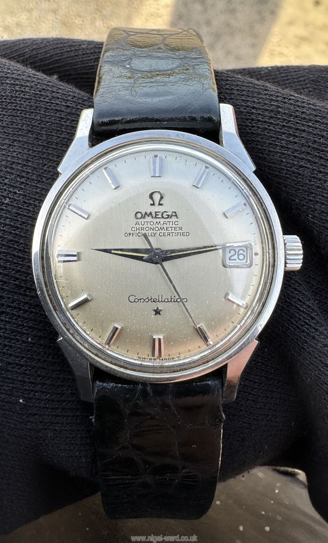 A 1967 Stainless Steel, Omega Automatic Chronometer Constellation gents calendar Watch,