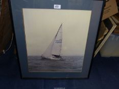 A signed picture of Yacht at Earoa Creek '86.
