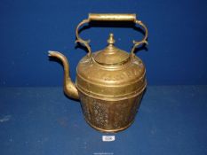 A large brass Kettle, dented, 15" x 12".