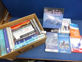 A box of climbing books to include Everest The Hardway by Chris Bonnington,