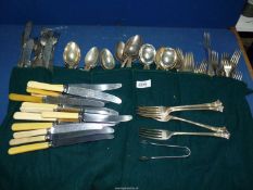 A good quantity of Elkington plate cutlery including dinner and breakfast knives and forks,