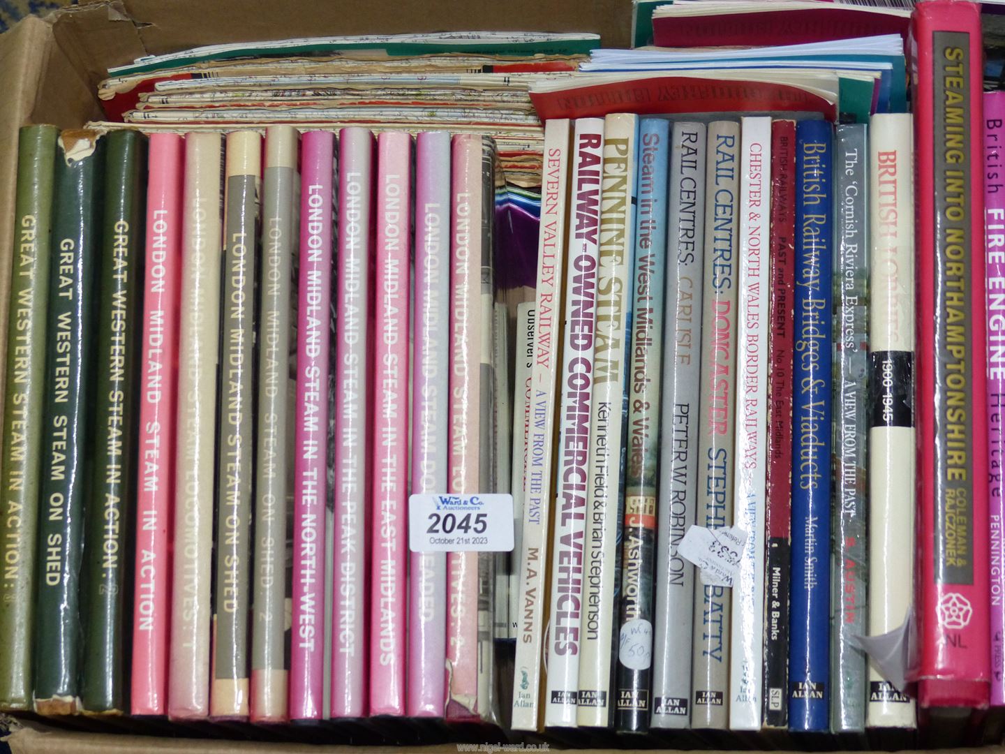 A box of Railway related books to include London Midland Steam, Fire Engine,