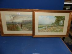 A pair of framed Lithographs,