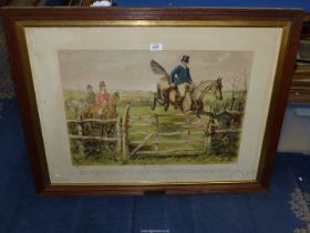 A large wooden framed coloured Lithograph titled "The noble Science"signed lower left John Leech.