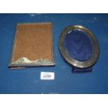 Two silver Photograph frames; one oval shaped with Birmingham stamp (a/f),