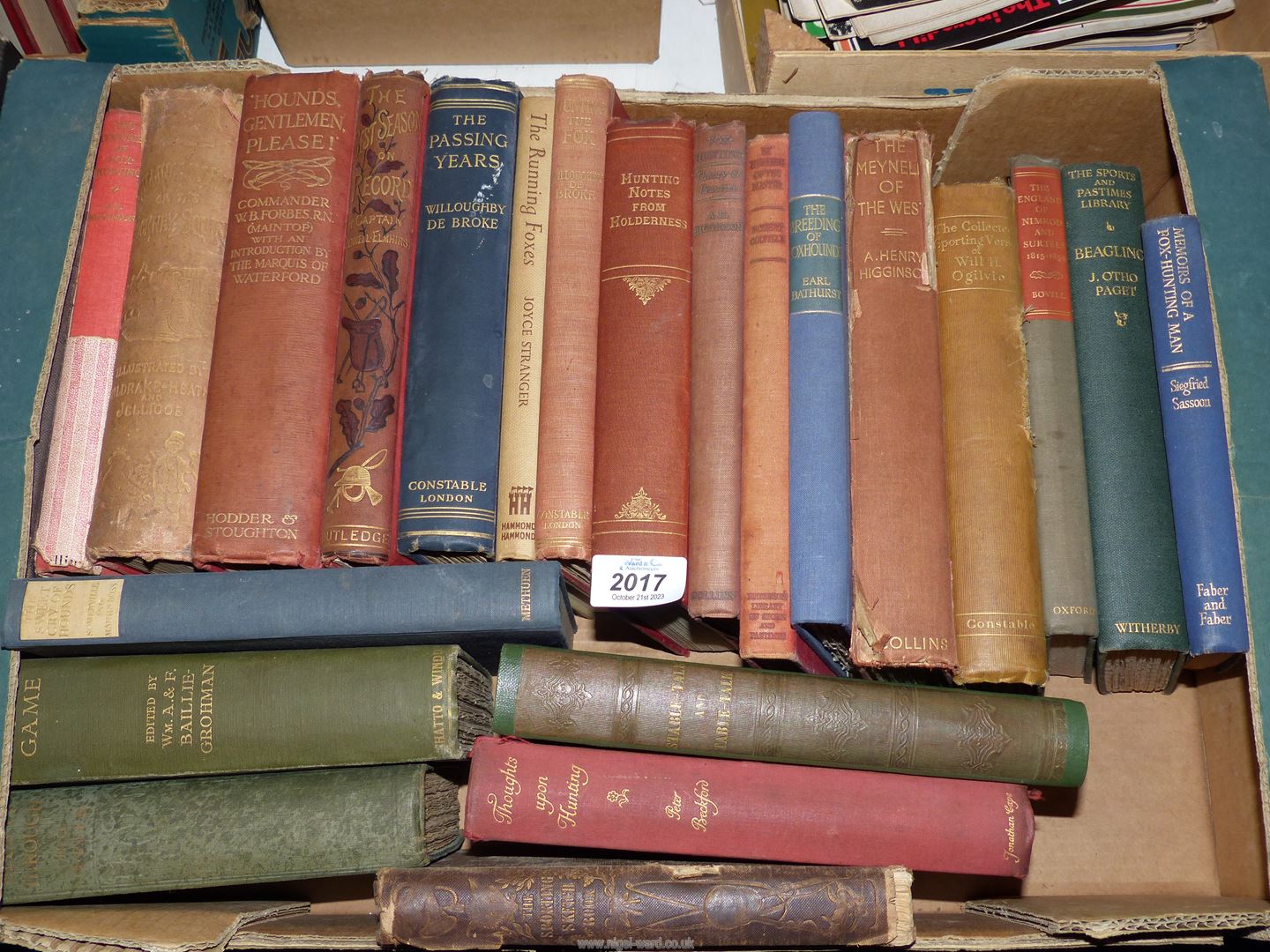 A quantity of Hunting related books to include The Passing years by Willoughby De Broke,