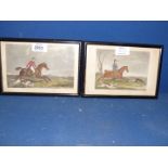 A pair of framed and coloured hunting Engravings of paintings by Francis Grant titled 'John Dalyell