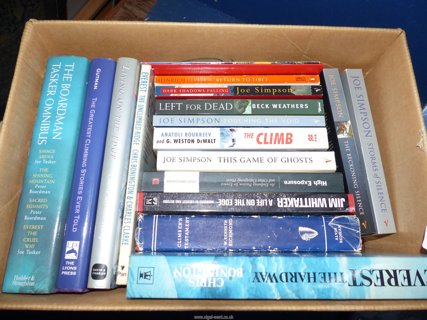 A box of climbing books to include Everest The Hardway by Chris Bonnington, - Image 2 of 3