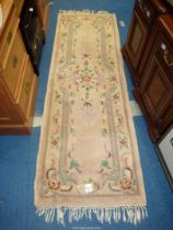 A pink and cream runner 83" x 27 1/2"