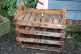 Four Osbaston Hall apple crates - 30" x 16½".
