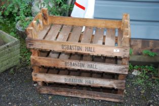 Four Osbaston Hall apple crates - 30" x 16½".