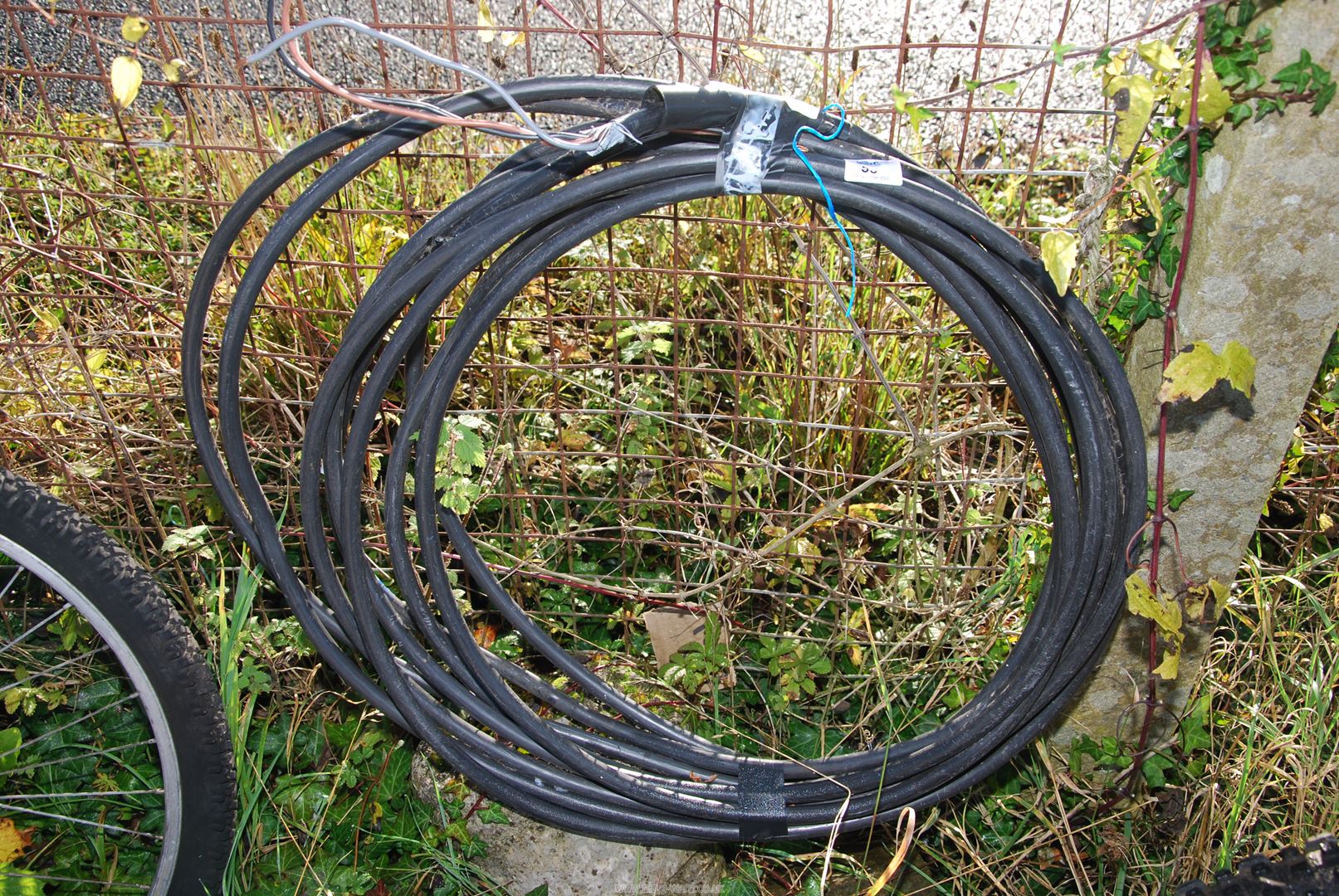 A roll of armoured cable.