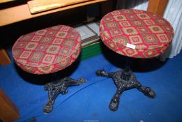 Two Cast Iron based stools.