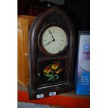 A 'Jerome and Co' eight day, 30 hour mantelpiece clock with key.