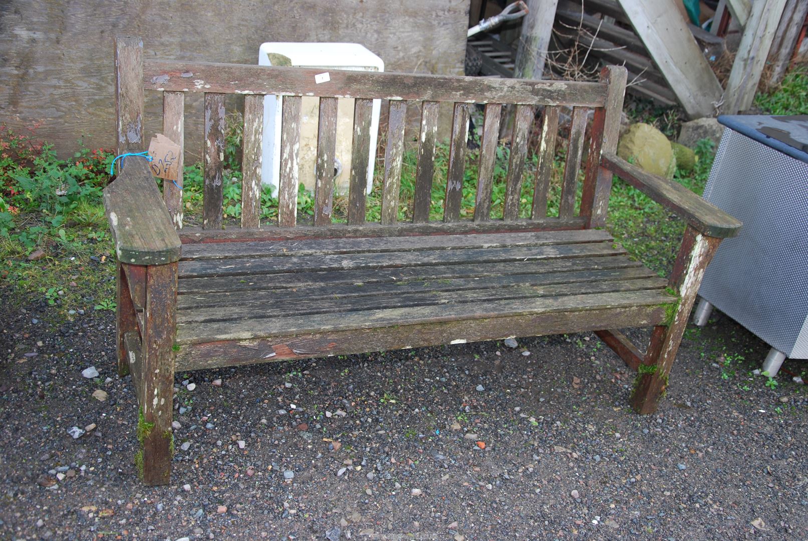 A garden bench - 63" wide x 33" high.