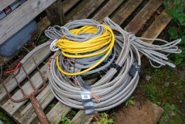 A quantity of mixed electric cables.