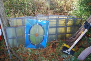 A quantity of leaded glass (some coloured).