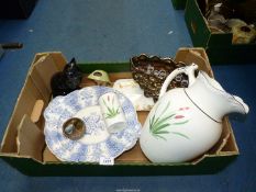 A quantity of mixed china to include; Sylvac vase,