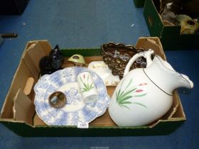 A quantity of mixed china to include; Sylvac vase,
