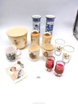A small quantity of china to include a pair of Wood & Sons 'Kang-Hi' spill vases,