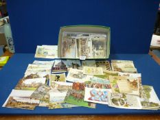 A box of old postcards.
