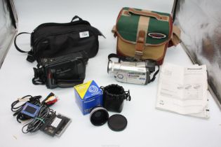 A Panasonic NV-MX5 mini DV/SD card Digital Video Camera with padded case,