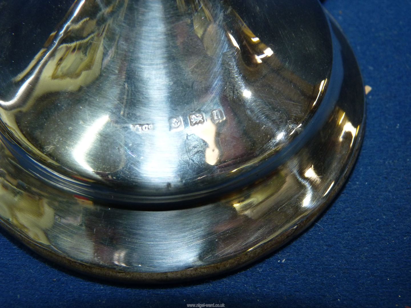 A pair of early 20th century unusual silver Art Nouveau candlesticks with wide tortoiseshell rim to - Image 2 of 3