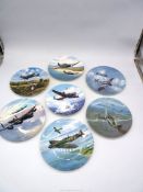 Four Coalport display plates of planes depicting Dawn Patrol 'Out of the sun', 'Gathering Storm',