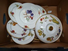A small quantity of Royal Worcester Evesham including lidded tureen and miscellaneous plates.