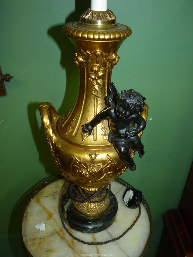 A decorative French gilt metal table lamp, - Image 2 of 4