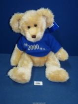 A Russ Millennium 2000 Teddy bear with original label, 17" tall.