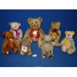 A box of Teddy Bears including Hermann original with growler, Sam Boyd's 'Thinkin of Ya',