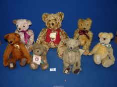 A box of Teddy Bears including Hermann original with growler, Sam Boyd's 'Thinkin of Ya',