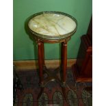 A 19th century Empire style Marble topped stand (marble cracked).