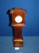 A miniature Grandfather clock by Bryson, Edinburgh, with key, 15" tall.