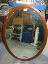 An oval bevel plated Mirror