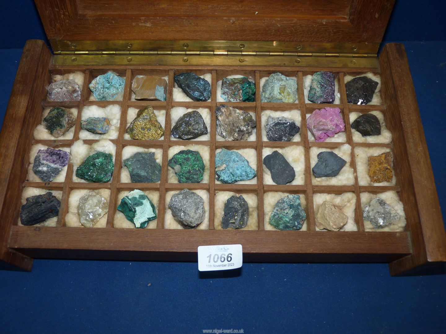 A Collection of minerals in a cabinet, minerals to include; copper cobalt sulphur, - Image 2 of 3