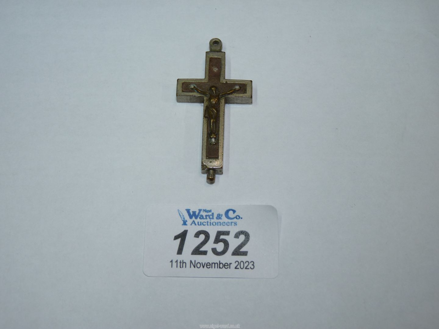 A mixed metals Crucifix pendant impressed to back "Domenicani, S.