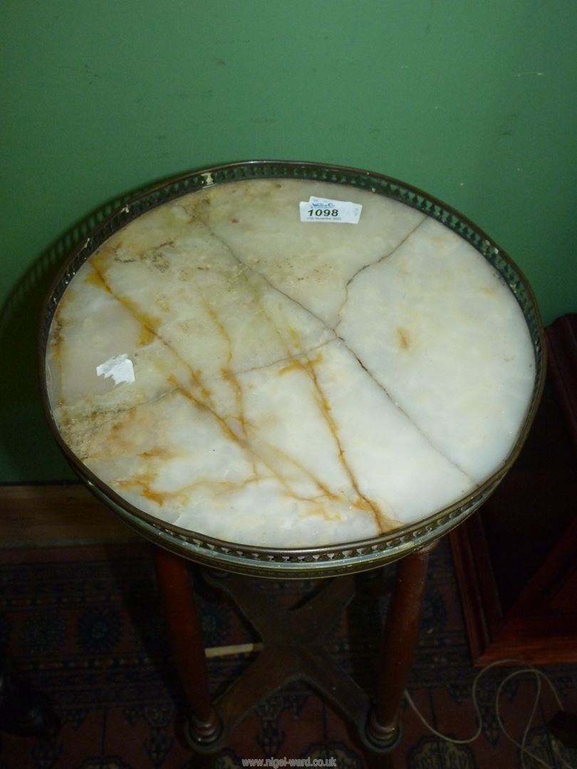 A 19th century Empire style Marble topped stand (marble cracked). - Image 2 of 2