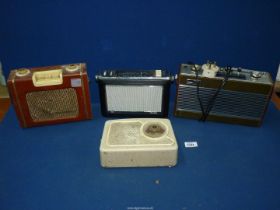A Bush TR130 radio and a Dansette 222 transistor,
