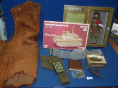 A quantity of military memorabilia including boxed 5th US Army Rangers Sergeant 'Happy' Bell 1/6