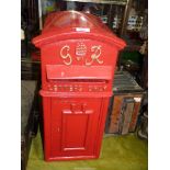 ***A REPRODUCTION of a George VI type Classic Red Post Box having cast metal front and in post box