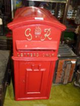 ***A REPRODUCTION of a George VI type Classic Red Post Box having cast metal front and in post box