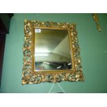 A late 18th century rare Florentine gesso frame gilt mirror with beaded decoration,