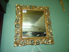 A late 18th century rare Florentine gesso frame gilt mirror with beaded decoration,