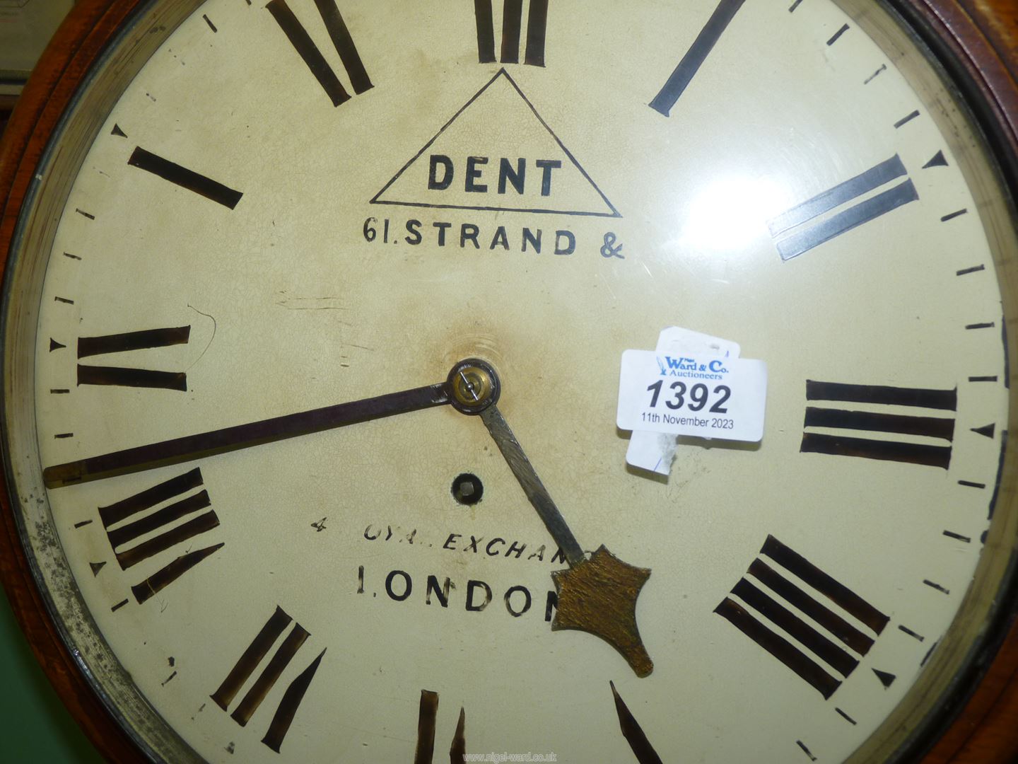 A Satinwood cased fusee Wall Clock by Dent, 61 Strand & Royal Exchange, London, - Image 2 of 2