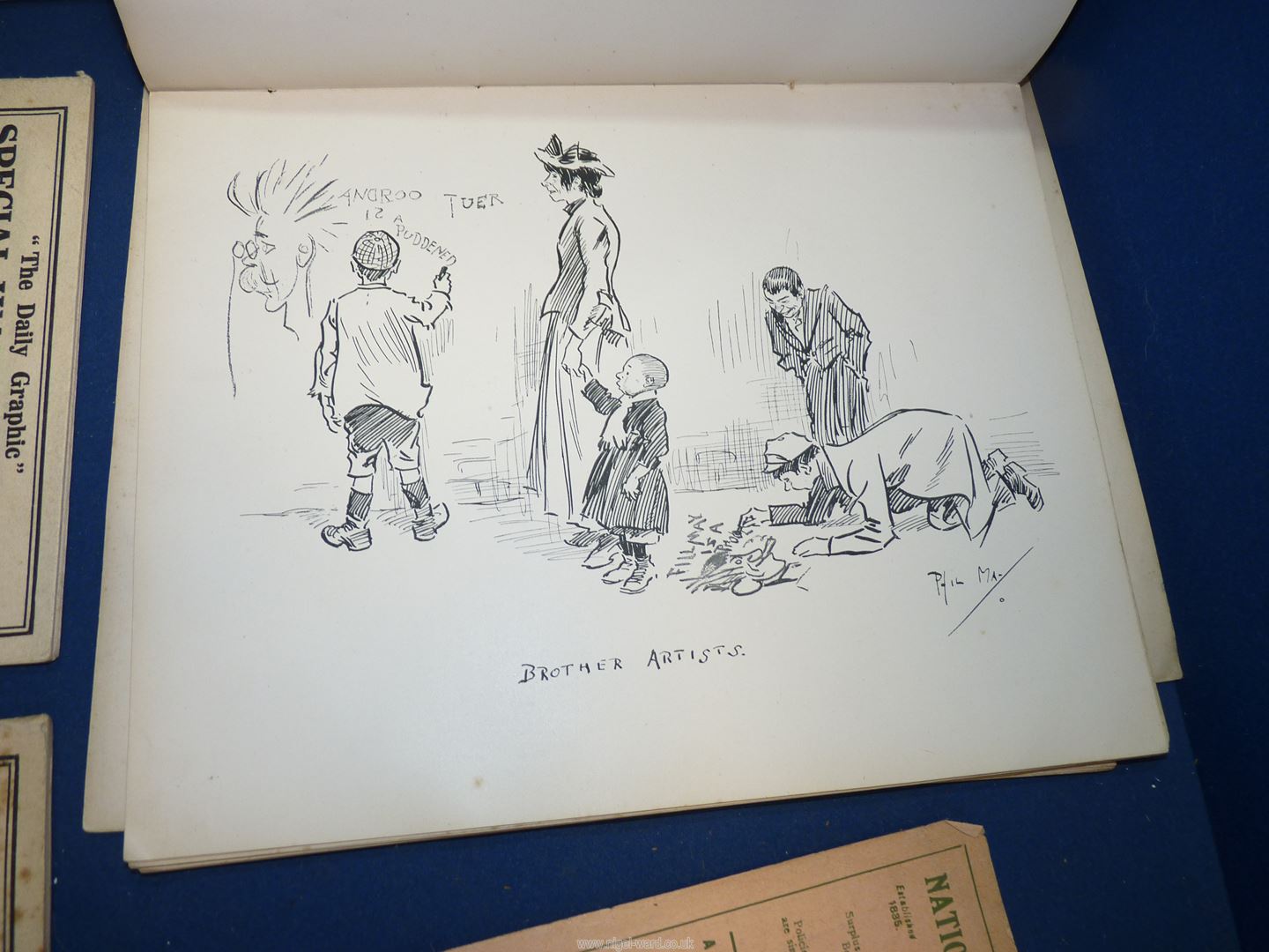 A folder containing World War I & II cartoon sketches etc. - Image 6 of 6