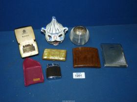 A quantity of miscellanea to include; glass match striker with silver top, Birmingham 1893,