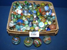 A good quantity of glass marbles, of mixed sizes, some a/f.