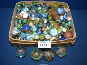 A good quantity of glass marbles, of mixed sizes, some a/f.